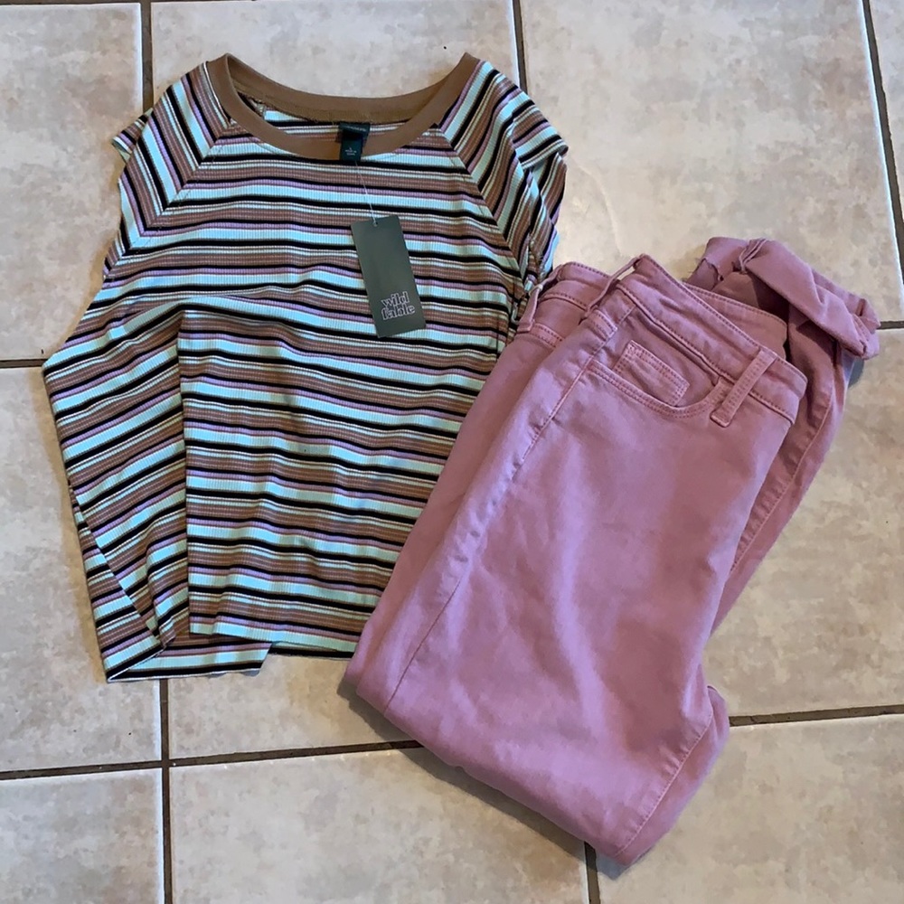 - CUTE - outfit / jeans and top / teen / large and size 4 / - TRENDY -